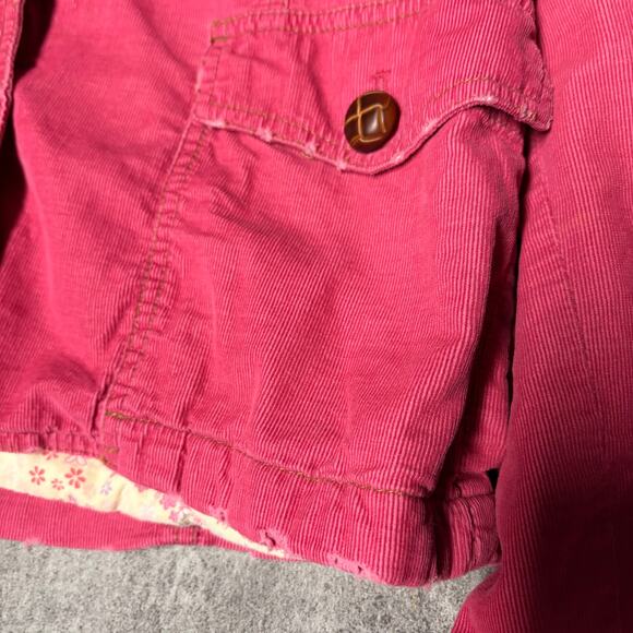 Y2k Corduroy Coffee Shop Pink Corduroy Jacket - Picture 3 of 6